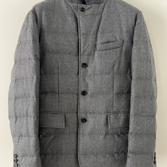 STUNNING Men's Moncler Puffer Grey Jacket Wool XXL (Size 5) Pristine Condition - Picture 2 of 16